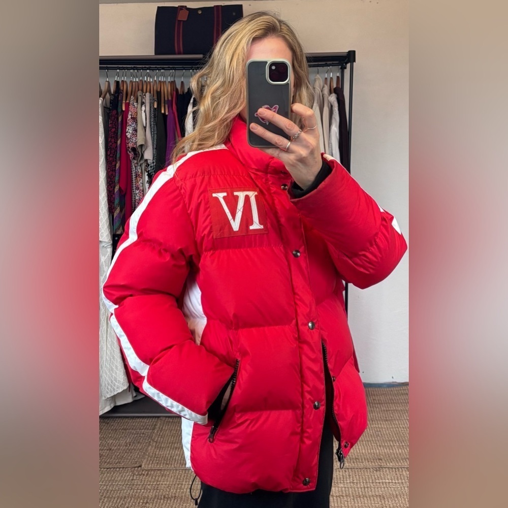 Polo Ralph Lauren RL Britain Snow Ski Cup IV Red White Stripe Down Puffer Jacket - Picture 4 of 15
